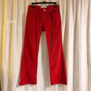 Vintage GAP Low Rise Flare Red Corduroy Pants | Size 2 | Y2K Early 2000s